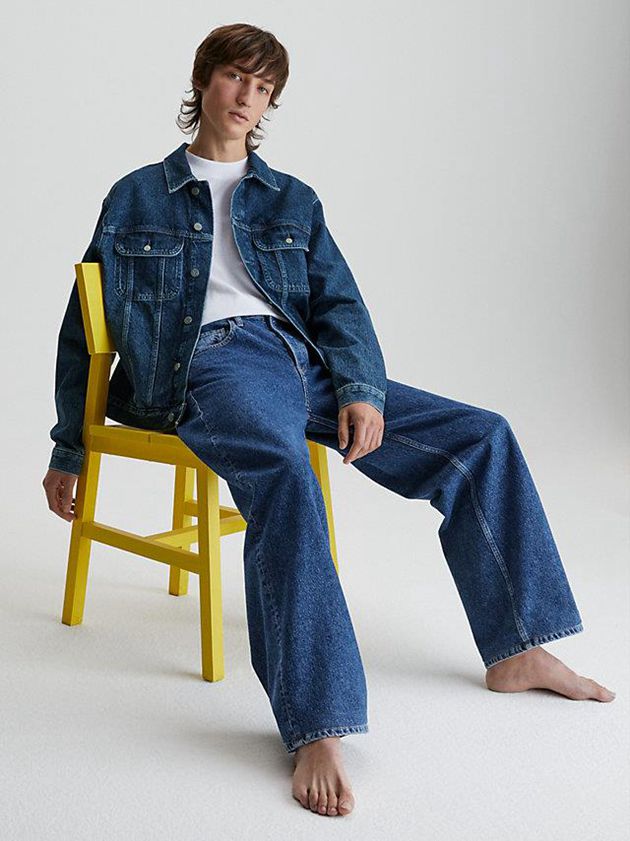 Blue Calvin Klein Unisex Relaxed Denim Women Jacket | JYLZ-78364
