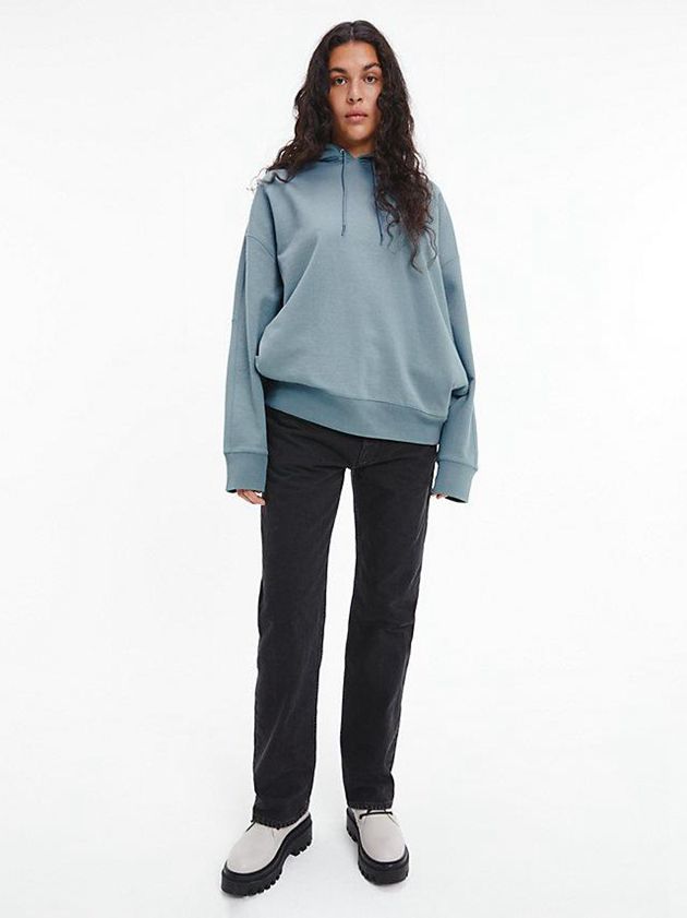 Blue Calvin Klein Unisex Relaxed - CK Standards Men Hoodie | TDML-39582