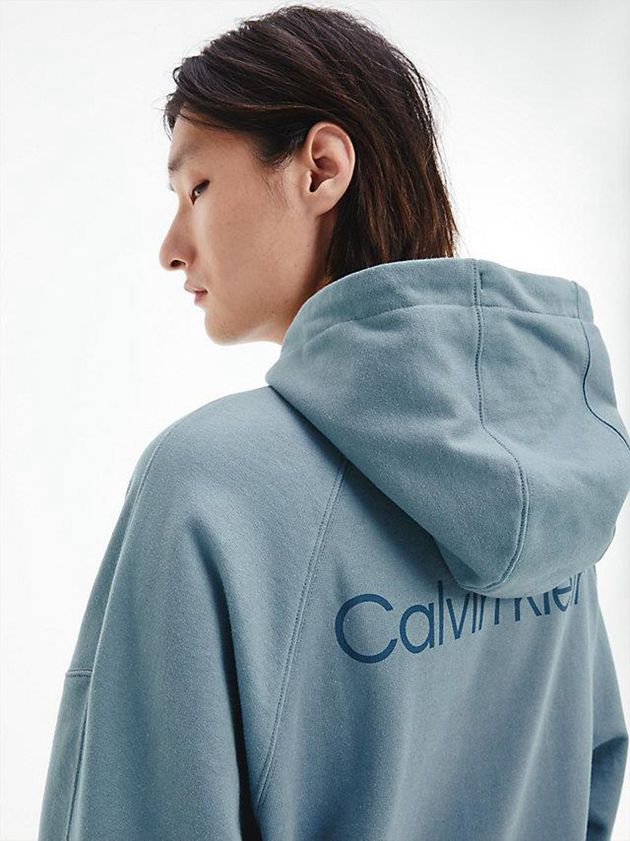 Blue Calvin Klein Unisex Relaxed - CK Standards Men Hoodie | TDML-39582