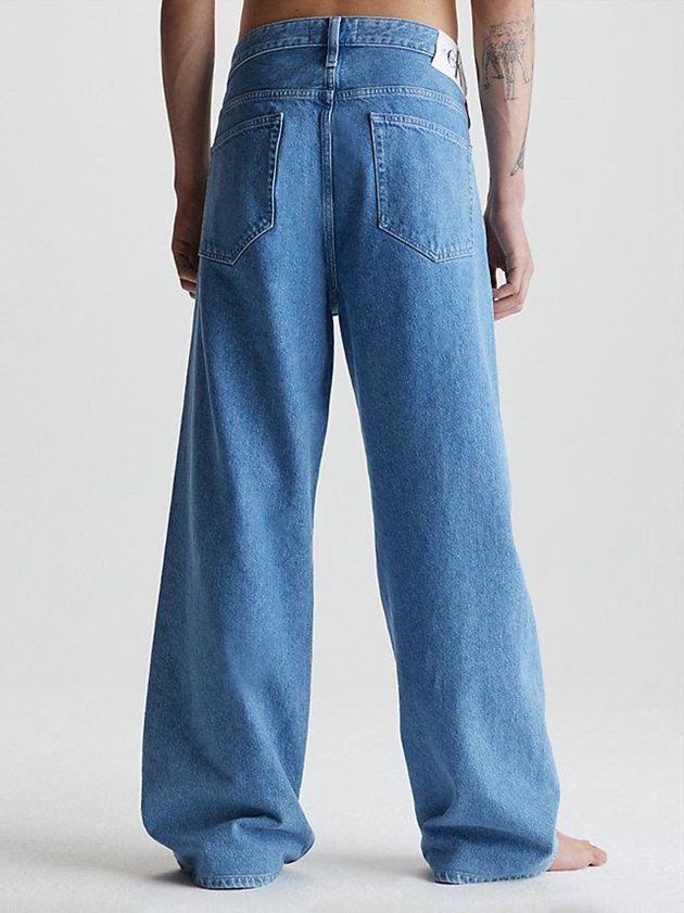 Blue Calvin Klein Wide Leg Men Jeans | HDRF-09213
