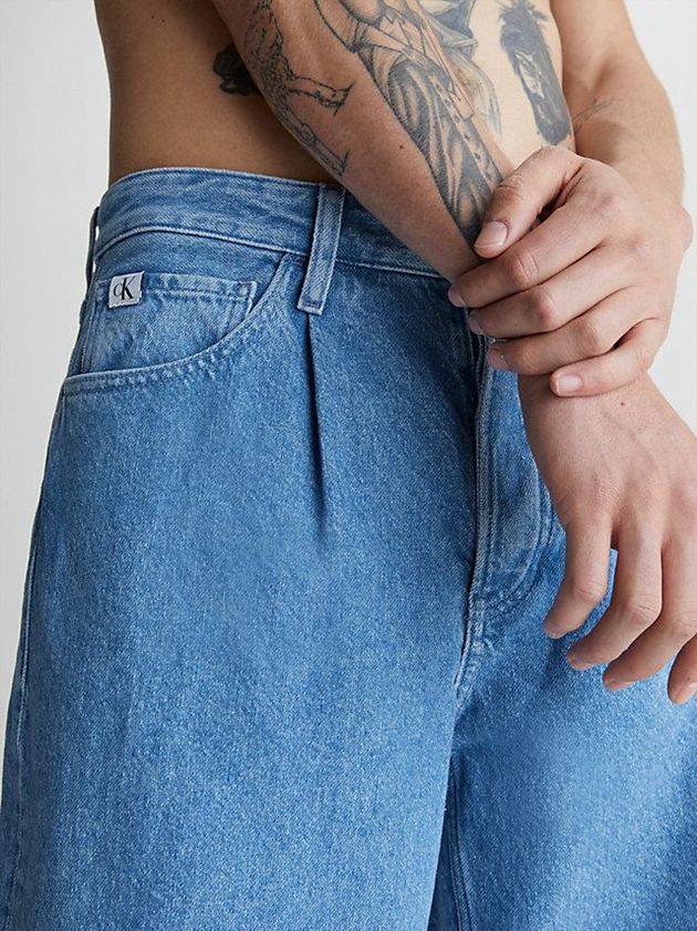 Blue Calvin Klein Wide Leg Men Jeans | HDRF-09213