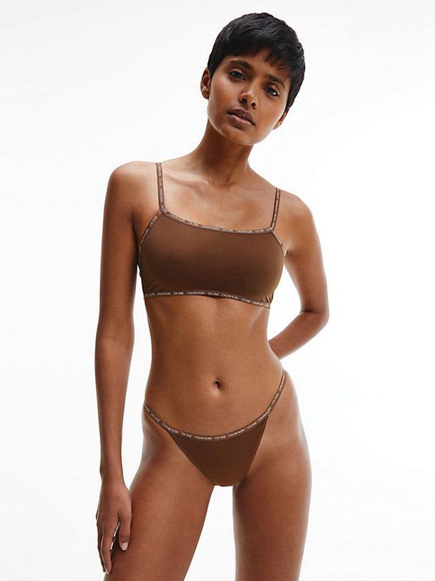 Brown Calvin Klein 2 Pack String - CK One Women Bra | QLRD-29830