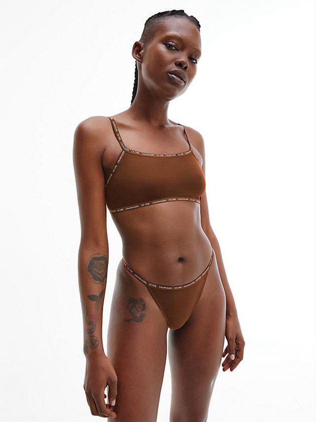 Brown Calvin Klein 2 Pack String - CK One Women Bra | RYUK-30598
