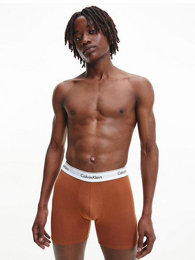 Brown Calvin Klein 3 Pack - Modern Cotton Men Briefs | XGZK-05263