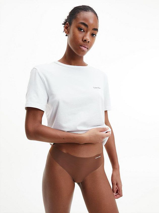 Brown Calvin Klein 5 Pack - Invisibles Women Thong | QRIN-35209