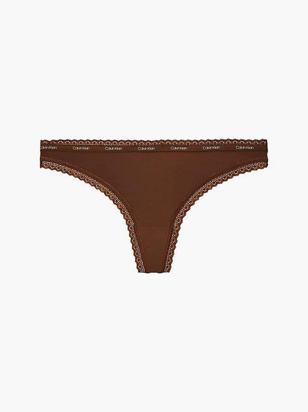 Brown Calvin Klein Bottoms Up Women Thong | VMNL-21698