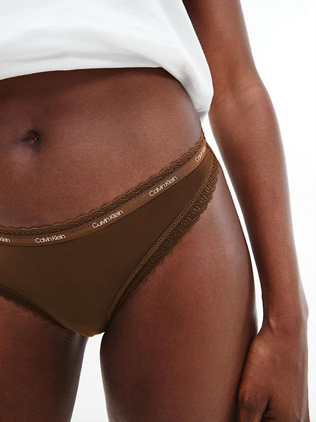 Brown Calvin Klein Bottoms Up Women Thong | GWNH-27536