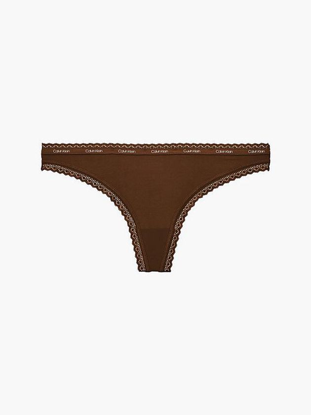 Brown Calvin Klein Bottoms Up Women Thong | GWNH-27536