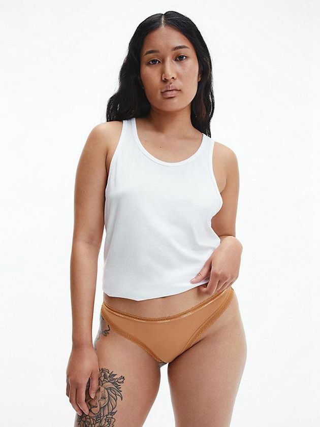 Brown Calvin Klein Bottoms Up Women Thong | FVYM-90542