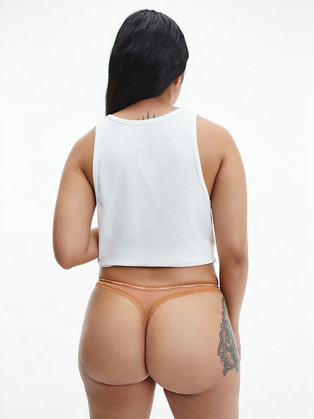 Brown Calvin Klein Bottoms Up Women Thong | FVYM-90542