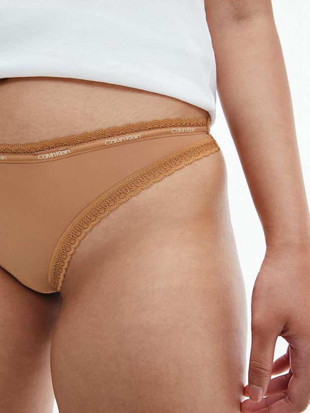 Brown Calvin Klein Bottoms Up Women Thong | FVYM-90542