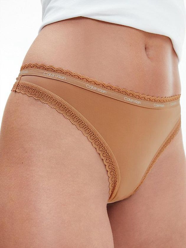 Brown Calvin Klein Bottoms Up Women Thong | FVYM-90542