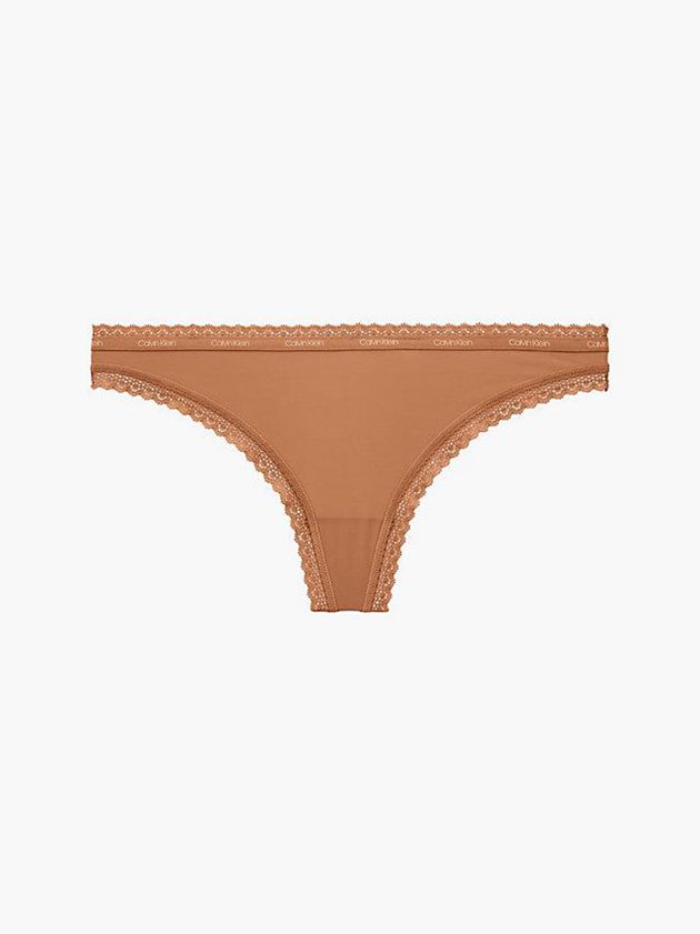 Brown Calvin Klein Bottoms Up Women Thong | FVYM-90542
