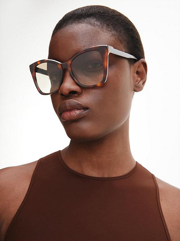 Brown Calvin Klein Butterfly Women Sunglasses | ODCS-31508