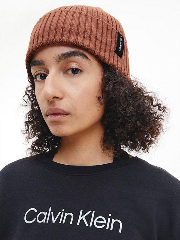 Brown Calvin Klein Classic Women Beanie | SIBV-13067