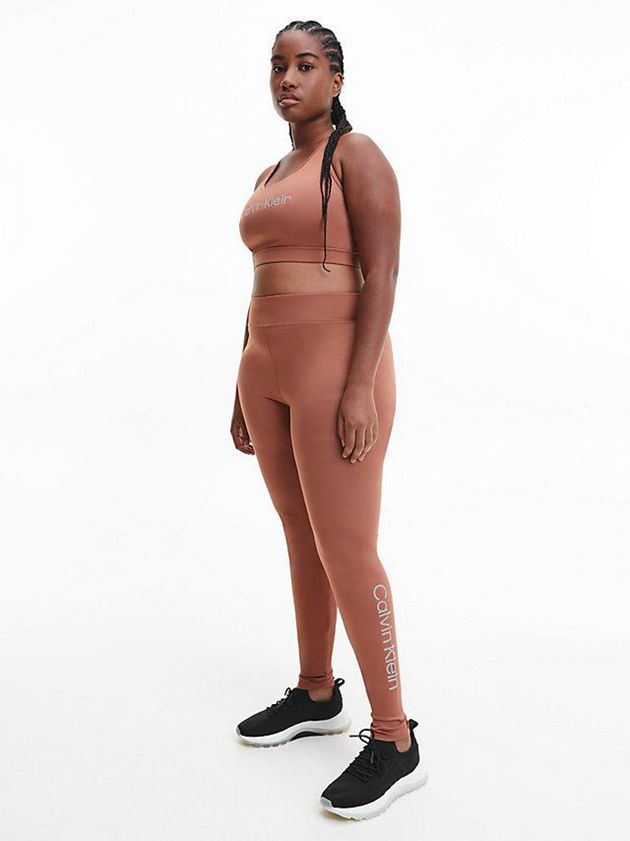 Brown Calvin Klein Gym Women Leggings | YBOM-13985