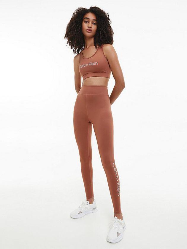 Brown Calvin Klein Gym Women Leggings | YBOM-13985