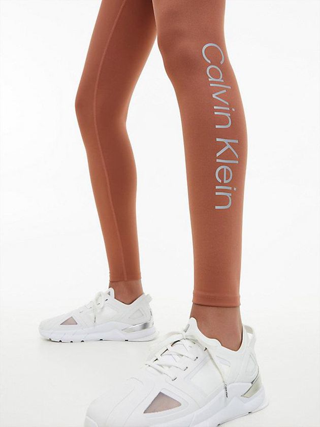 Brown Calvin Klein Gym Women Leggings | YBOM-13985
