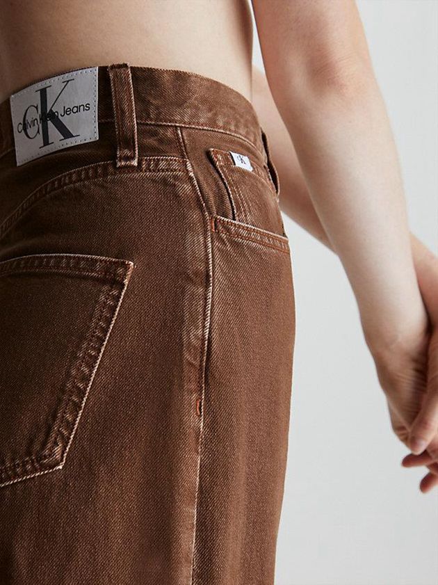 Brown Calvin Klein High Rise Relaxed Women Jeans | RXKQ-87264