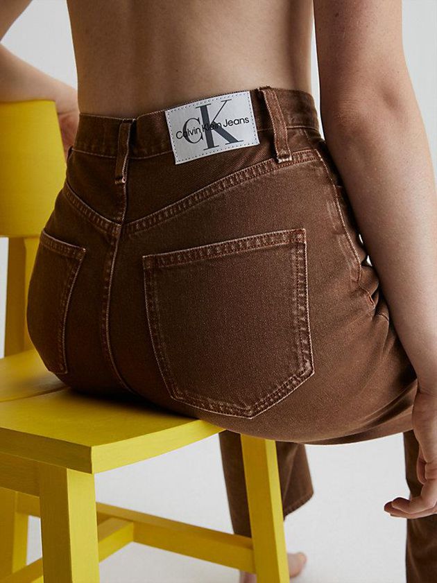Brown Calvin Klein High Rise Relaxed Women Jeans | RXKQ-87264