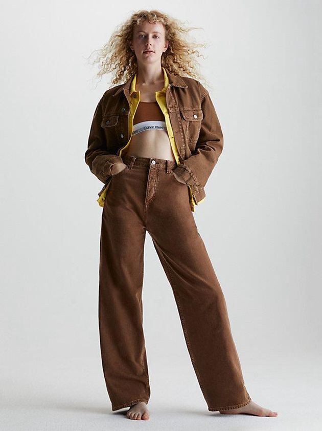Brown Calvin Klein High Rise Relaxed Women Jeans | RXKQ-87264