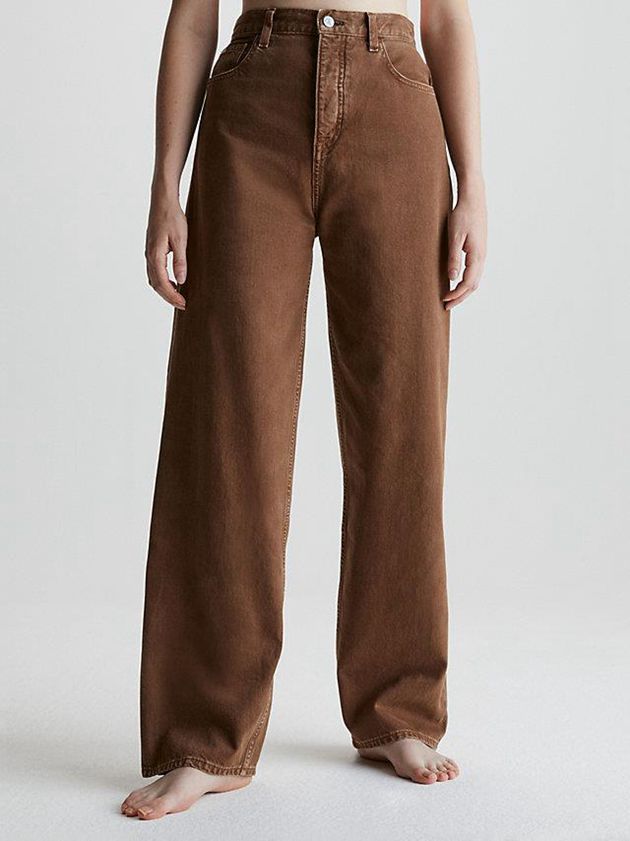 Brown Calvin Klein High Rise Relaxed Women Jeans | RXKQ-87264