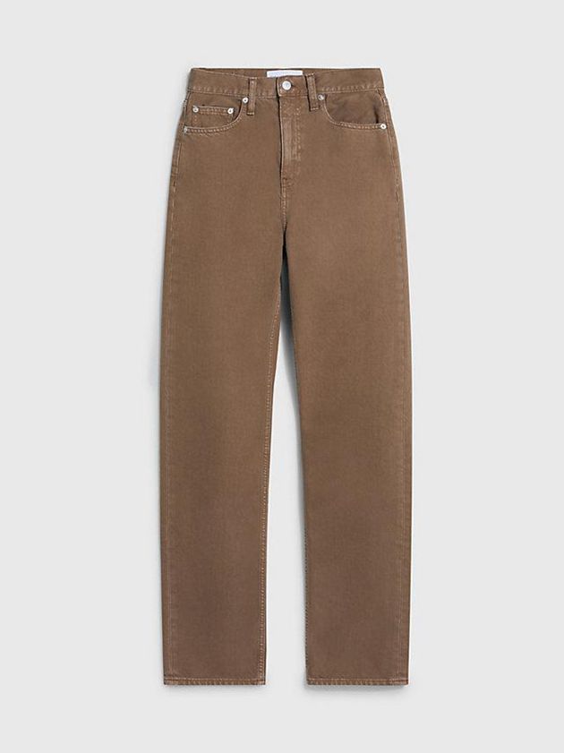 Brown Calvin Klein High Rise Straight Women Jeans | VLPB-17802