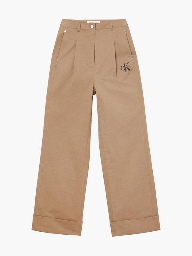 Brown Calvin Klein High Rise Wide Leg Women Pants | XBRY-25413