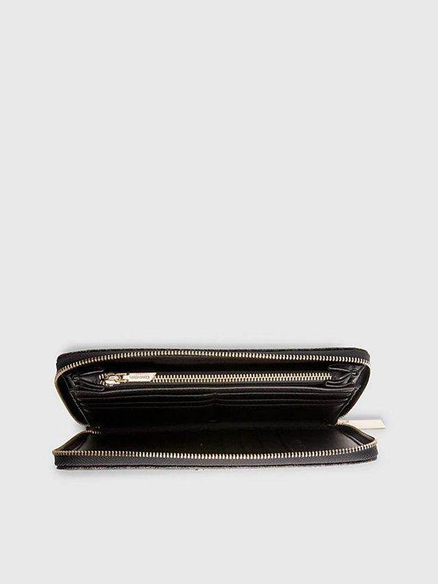 Brown Calvin Klein Large Recycled Rfid Logo Women Wallet | NTMA-01463