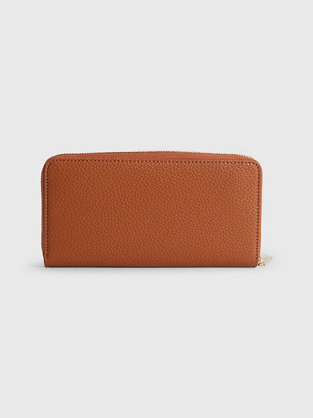 Brown Calvin Klein Large Recycled Rfid Zip Around Women Wallet | IMJN-26415