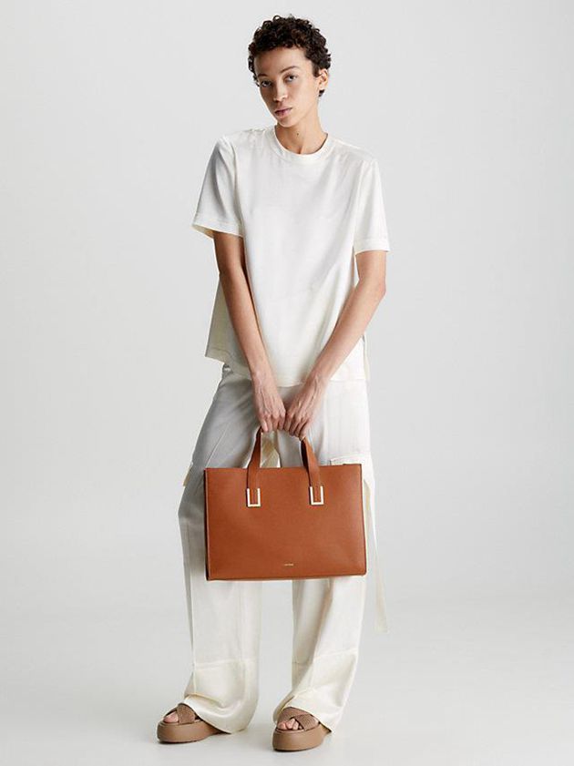 Brown Calvin Klein Large Recycled Tote Women Bags | MRSB-51927