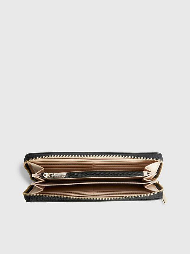Brown Calvin Klein Large Recycled Zip Around Logo Women Wallet | ENWK-73501