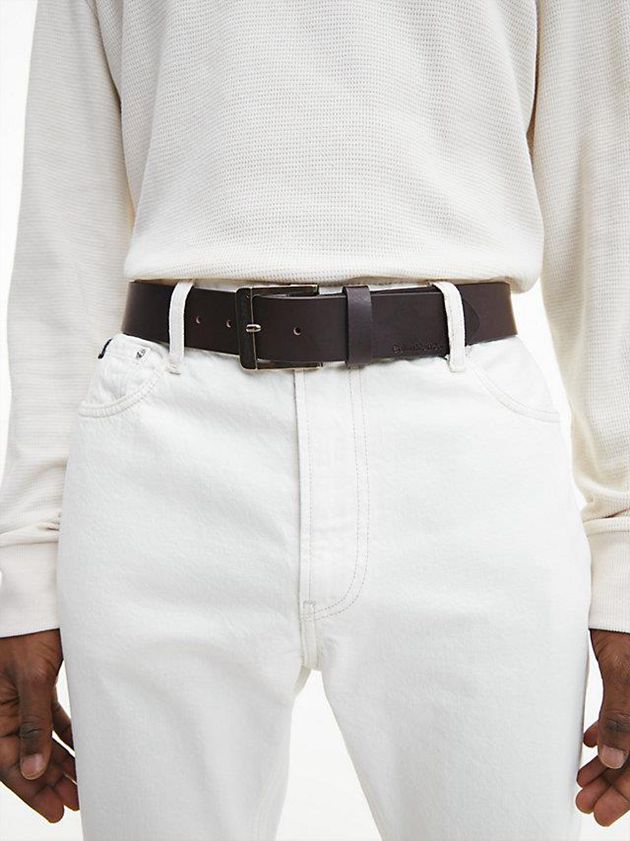Brown Calvin Klein Leather Men Belt | FBYT-48726