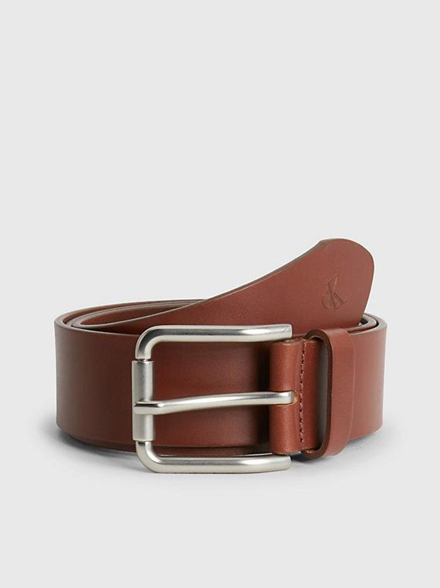 Brown Calvin Klein Leather Men Belt | HCDK-93160