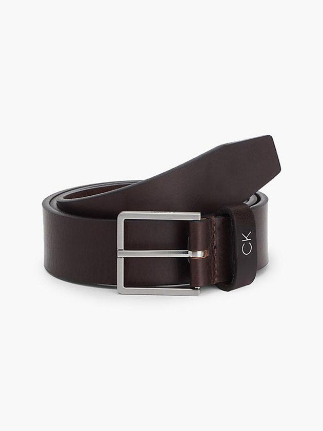 Brown Calvin Klein Leather Men Belt | OXFW-79260