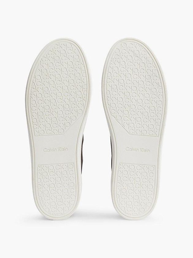 Brown Calvin Klein Leather Men Sneakers | PORD-53027