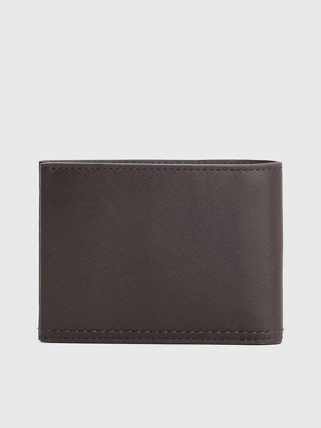 Brown Calvin Klein Leather Rfid Billfold Men Wallet | TQOL-51023