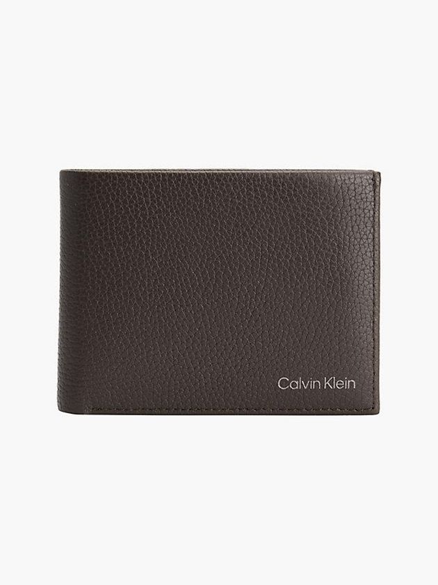 Brown Calvin Klein Leather Rfid Trifold Men Wallet | WLTB-98146