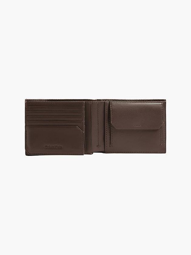 Brown Calvin Klein Leather Trifold Men Wallet | SVYI-57608