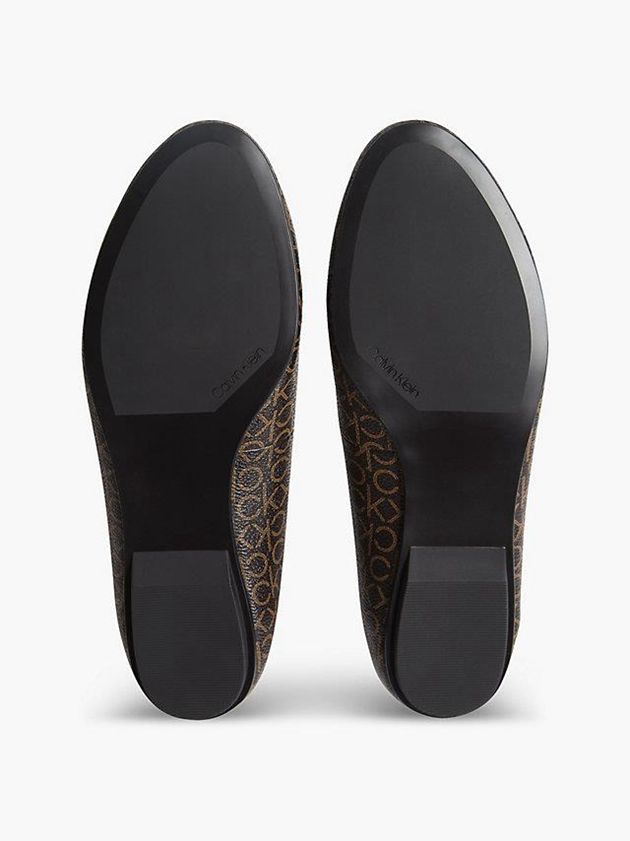 Brown Calvin Klein Logo Ballerinas Women Slip On | ZHOY-28917