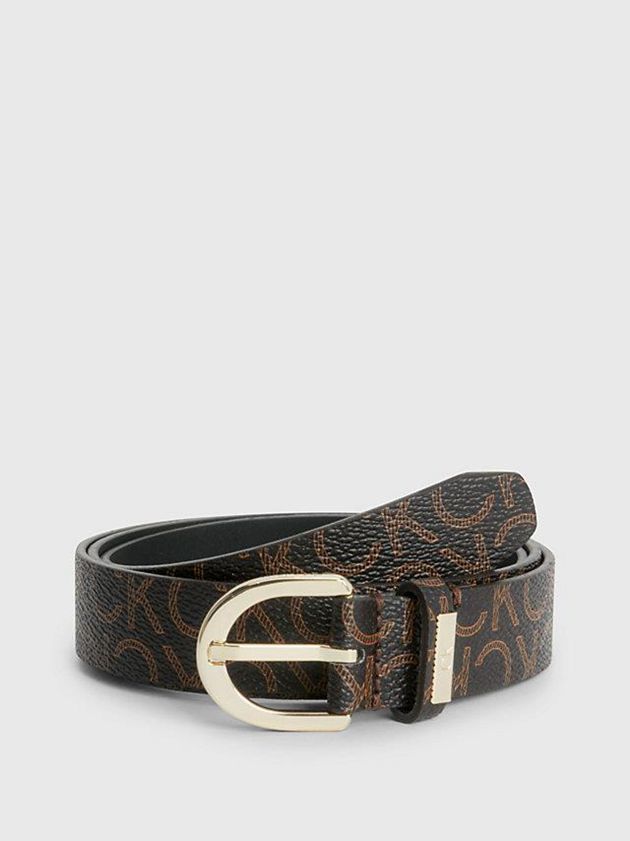 Brown Calvin Klein Logo Women Belt | RKLU-21864