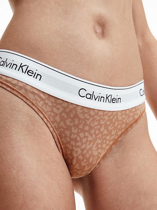 Brown Calvin Klein Modern Cotton Women Thong | PUDG-73240