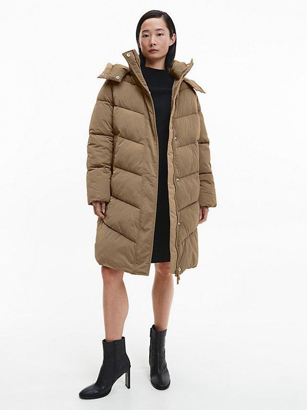 Brown Calvin Klein Padded Women Coat | HGMY-14597