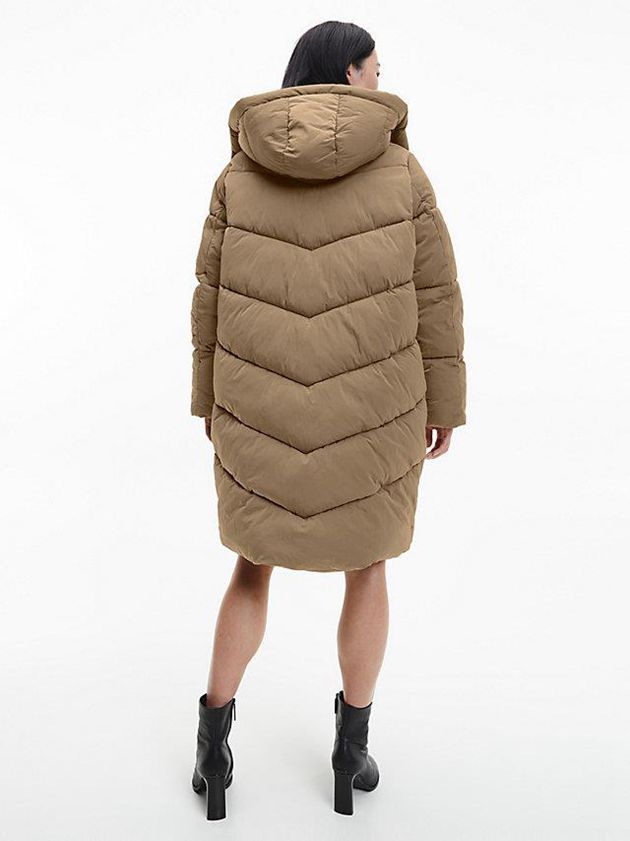 Brown Calvin Klein Padded Women Coat | HGMY-14597
