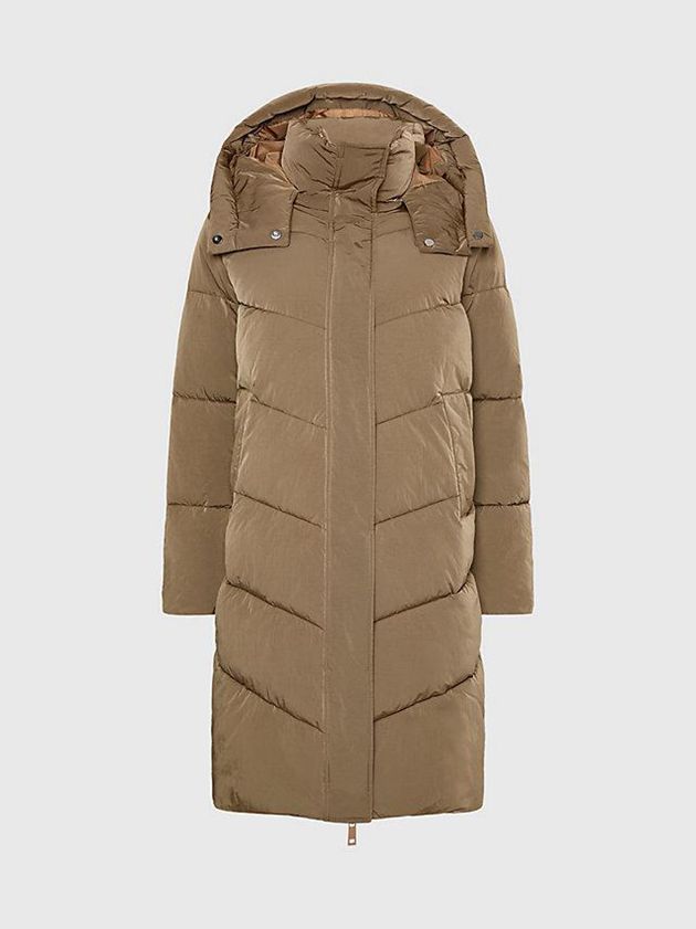 Brown Calvin Klein Padded Women Coat | HGMY-14597
