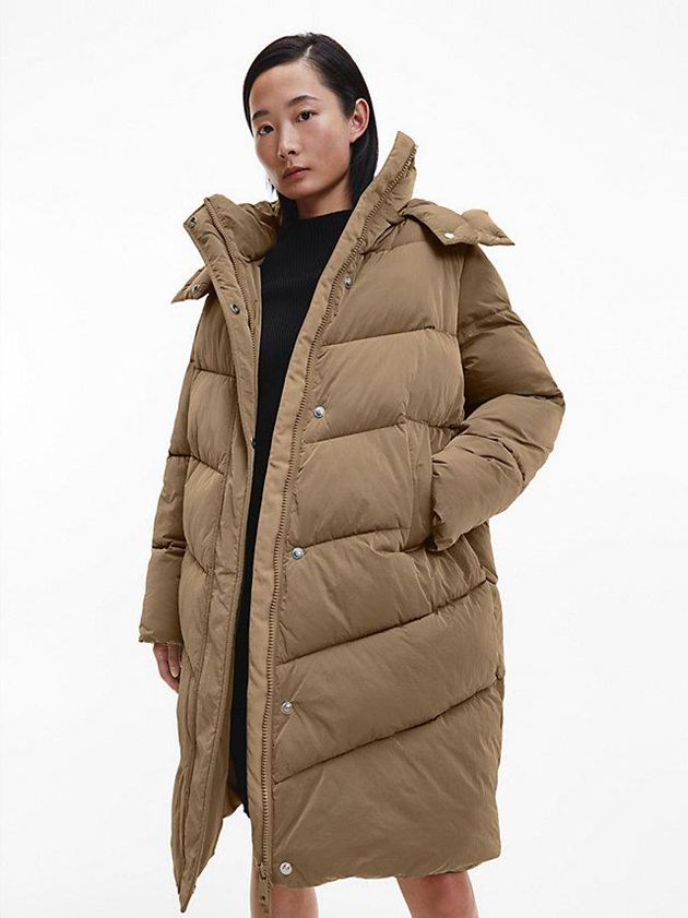 Brown Calvin Klein Padded Women Coat | HGMY-14597