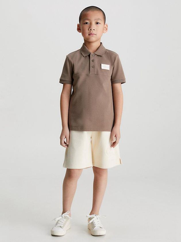 Brown Calvin Klein Pique Boys's Polo Shirt | PFWK-09435