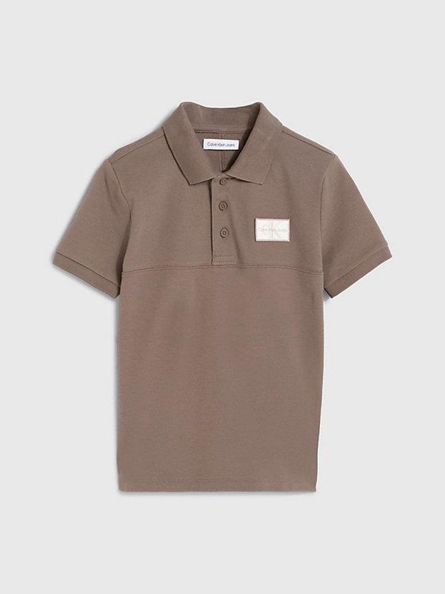 Brown Calvin Klein Pique Boys's Polo Shirt | PFWK-09435