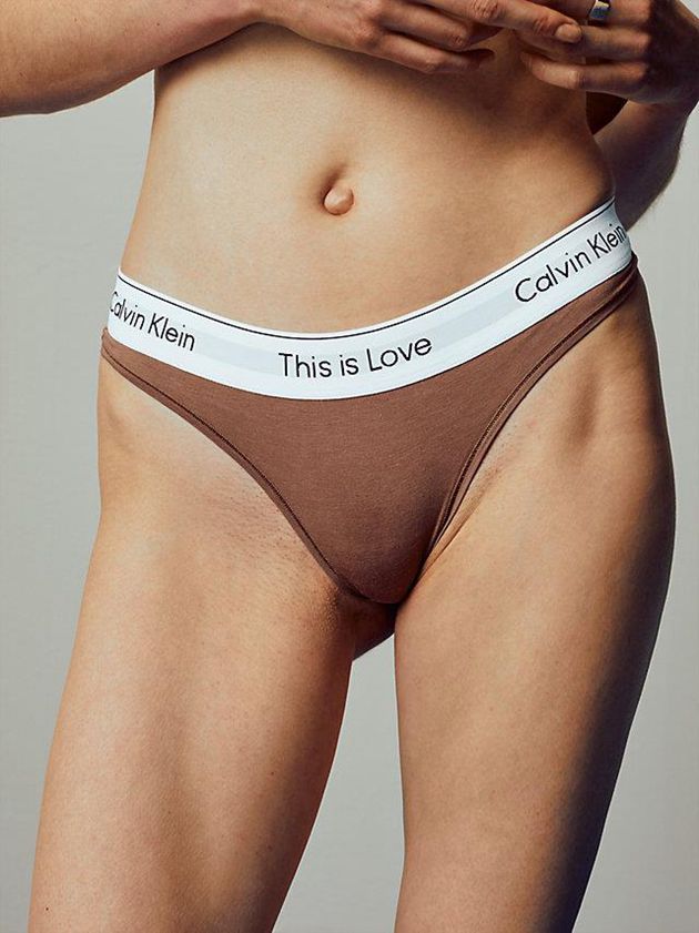 Brown Calvin Klein Pride Women Thong | XAFT-83067