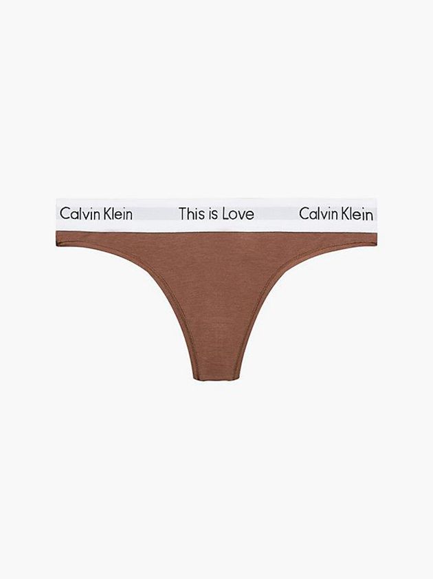 Brown Calvin Klein Pride Women Thong | XAFT-83067